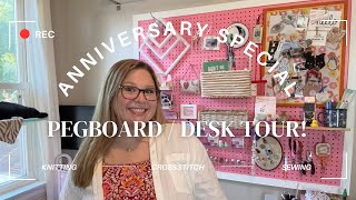 フロスチューブ1周年記念！ペグボード/デスクツアー！私のステッチスポットには何があるかな？