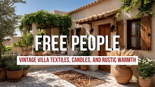 Free People Inspired Boho Vintage Villa Surrounded by Textiles, Candles, and Rustic Warmth