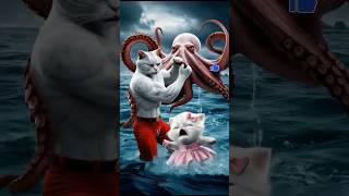 Crazy Cat Dad Fights Off Octopus to Save Kitten 😻🎯 #cat #catlover #shorts #shortvideo #funny