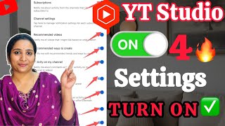 🔥Turn on YT Studio 4👉Settings Views and Subscribers will increase rapidly |YT Studio Settings