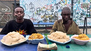 EATING COMPETITION FIRST PERSON TO FINISH EGUSI SOUP AND EBA WIN 100,000