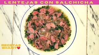 ✴Como Preparar Lentejas Con Salchicha😋|hechas en olla express⏰, quedarán bien sabrosas😍