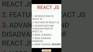 REACT JS SYLLABUS #topics #trending #viralshort #syllabus  #youtubeshorts #reactjsforbeginners