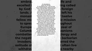 St. Columbanus Nov 24 #catholicsaints #saintoftheday #catholicfamily #catholicfaith  #catholiclife