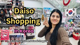 DAISO SHOPPING in KOREA 🇰🇷 | Kitchen Finds + stationary + Diwali Decor 🛍️💫 | #lifeinkorea 