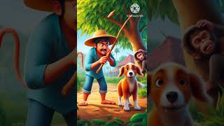 #FunnyCartoon #JungleStory #3DCartoon #VillageAnimation #DesiToons #MonkeyAndDog #EmotionalShorts 👑