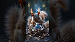 A superpowerd Squirrel save a Injured Pegeon #AnimalRescue #CuteAnimals #PigeonRescue #RabbitRescue