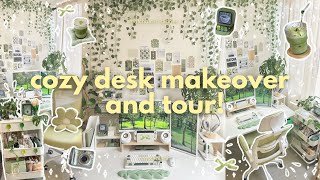 デスクの模様替え 2025 🍵🌿 Pinterest 風、デスクの整理整頓、居心地の良い美的感覚