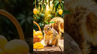 A mango-baby squirrel #BabyFox #CuteAnimals #FruitBaby #Shorts #CinematicAnimals