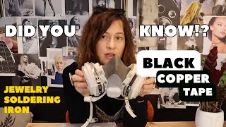 SOLDERING JEWELRY with Soldering Iron  - BLACK COPPER TAPE | How to make a cross with soldering iron