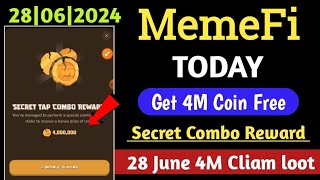 28 June Memefi 4m Coin | Memefi Secret Combo | Memefi Secret code | Memefi Morse Code