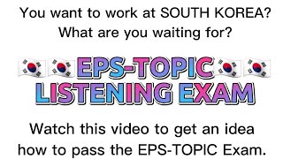 EPS TOPIK EXAM CBT LISTENING.           EPS TOPIK KOREAN LANGUAGE