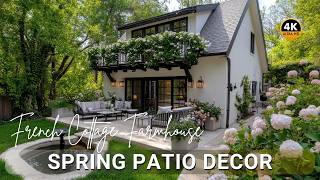 Spring Patio Decor Ideas: French Cottage Farmhouse Inspiration for Secret Garden Spaces
