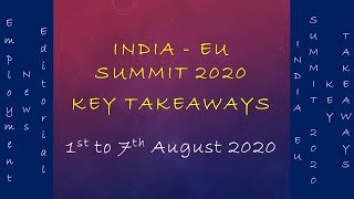 Editorial - Employment News - India EU Summit 2020