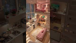 Pink Loft Apartment | Cozy Rainy Night Aesthetic#naturelovers #ytstudio