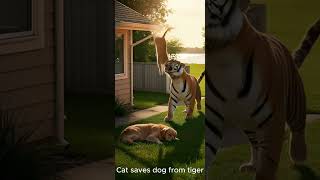 When tiger meets his master #CatHero #AnimalRescue #TigerAttack #DogAndCat #WildlifeMoments8