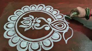 Very easy  flower alpona designs for Laxmi puja  Jhoti chita designs for Diwali  Easy alpona Rangoli