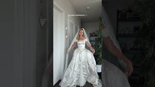 My vintage basque waist wedding gown #weddingdress #weddingdresstryon #vintage