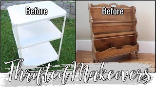 THRIFTED FURNITURE MAKEOVER | METAL CART & MAGAZINE HOLDER | EASY PROJECTS!!!