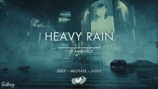 Heavy Rain With Thunder In Tokyo | No Ads | Rain Sounds For Sleeping