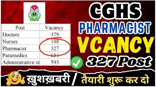 CGHS Pharmacist Vacancy 2025 | CGHS Pharmacist 327 Vacancy 2025 | CGHS Pharmacist Notification 2025