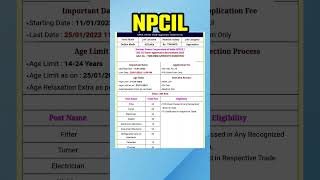 NPCIL Bharti #viral #jobs #shorts #latest #recruitment #job