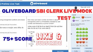 Oliveboard SBI CLERK LIVE MOCK TEST✅ Score 💔 Comment your score 😁 #ibpspo #oliveboard 