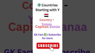 Countries Starting with Y | Yemen and its Capital | World GK 2025 #gdk #gka