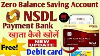 NSDL Payment Bank Zero Balance Account Opening NSDL Jiffy NSDL Payment Bank Login