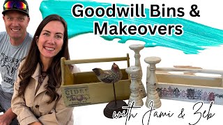 Goodwill Bins & Thrift Haul with trash to cash makeovers - reselling home decor for profit 