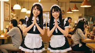 【AI生成】メイドカフェで出迎えの挨拶