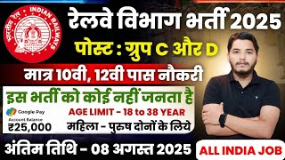 रेलवे सीधी भर्ती 2025 | Railway New Vacancy | Railway Group D Vacancy 2025 | 10th Pass Railway Job