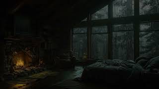 Calming Fireplace Glow with Rainfall – Night Ambience to Ease Anxiety, Support Sleep & Relaxation