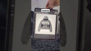 PROCREATE TUTORIAL distress rhinestone hoodie #shorts