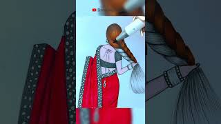 A Woman Wearing Saree Colouring | #art #drawing #satisfying #shorts