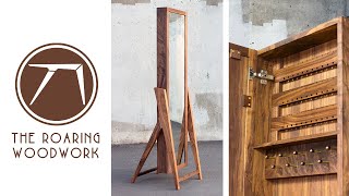 Making A Jewelry Armoire - Standing Mirror // Mid-Century Modern Woodworking // My First Etsy Sale