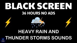 🔴 Heavy Rain and Thunder Sounds for Sleeping - Black Screen | Calming Rain Sounds for Deep Rest