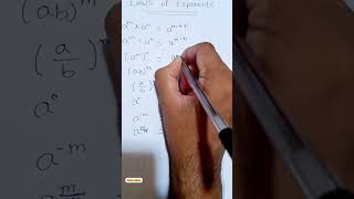 Laws Of Exponents Formulas - Exponent Rules / Laws #maths #short #youtubeshorts #mathsformulas
