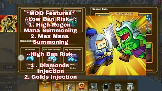 ClashofLegions Ver 1.740 MODMENU Apk  Diamonds Injection Golds Injection Regen  Max Mana Summoning