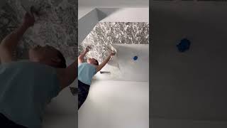 Entryway makeover with ceiling wallpaper 🙌 #diyhomedecor #wallpaper #interiordesigninspiration