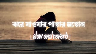 Jore Jawa Patar E moton ঝরে যাওয়া পাতার মতন | Jisan Khan | Lofi Song | Use Headphones 🎧💙🥀