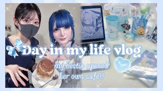 Graphic Designer in Japan vlog🩵My Friend Opened Her Own Cafe!🍧 量産型♡Ryousangata Girly Life