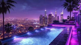 Lofi Hip Hop Beats 🥼 Infinity Pool Above A Rainy City 🌆 Lofi Rain Playlist