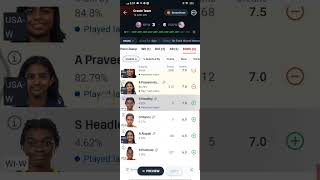 wi-w vs usa-w#fantasycricket #prediction