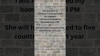 Future Perfect Tense in 30 second! #futureperfect #tense #englishgrammar