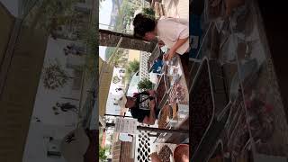 Purchasing Candied Nuts From A Mobile Food Cart In Spain#candiednuts #mobilefoodcart