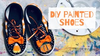 HOW TO PAINT ON CANVAS SHOES | FALL THEMED CANVAS SHOE MAKEOVER
