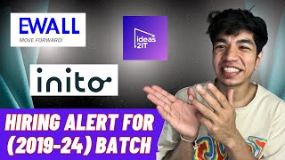 EWALL, ideas2it, inito BulkHiring | 2019 - 2025 Batch | Fresher Jobs | Rojgaardotcom