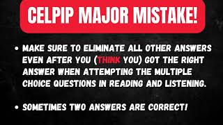 CELPIP MAJOR MISTAKE!