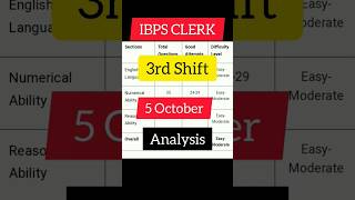 IBPS CLERK 3rd Shift Exam analysis | 5 October 2025 #ibpsclerk2025 #ibpsclerk #ibps #bankexam